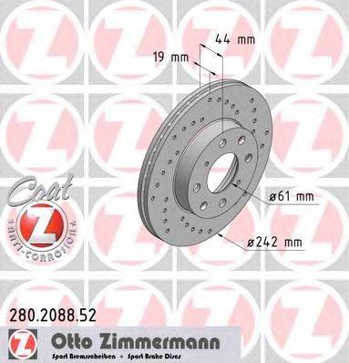 Тормозной диск ZIMMERMANN 280208852