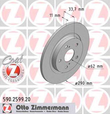 Тормозной диск ZIMMERMANN 590.2599.20
