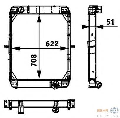 Радиатор, охлаждение двигателя HELLA 8MK 376 709-441