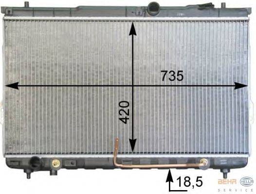 Радиатор, охлаждение двигателя HELLA 8MK 376 762-361