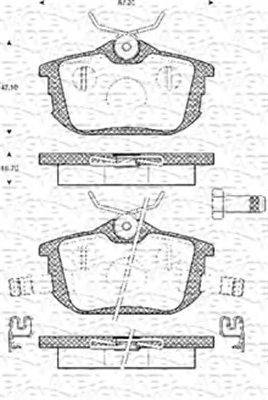Комплект тормозных колодок, дисковый тормоз MAGNETI MARELLI 21861