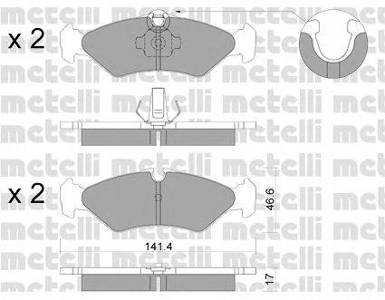 Комплект тормозных колодок, дисковый тормоз METELLI 2205711