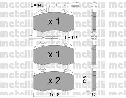 Комплект тормозных колодок, дисковый тормоз METELLI 22-0651-2