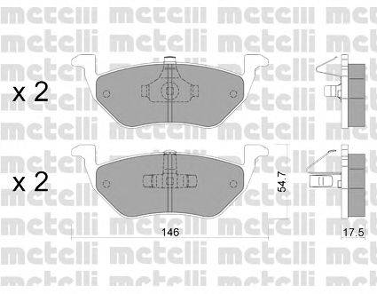 Комплект тормозных колодок, дисковый тормоз METELLI 22-0907-0