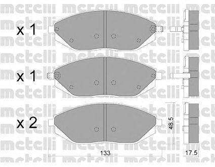 Комплект тормозных колодок, дисковый тормоз METELLI 22-0908-0