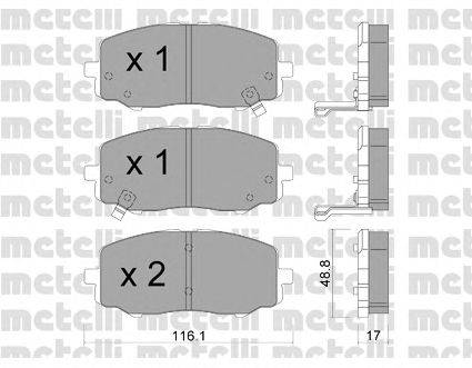 Комплект тормозных колодок, дисковый тормоз METELLI 22-0912-0