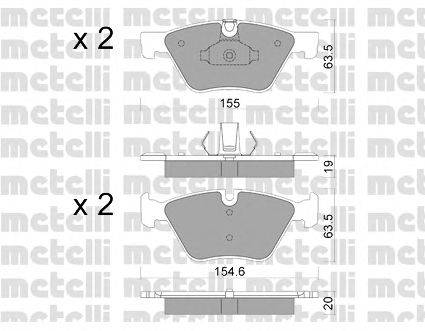 Комплект тормозных колодок, дисковый тормоз METELLI 2209170