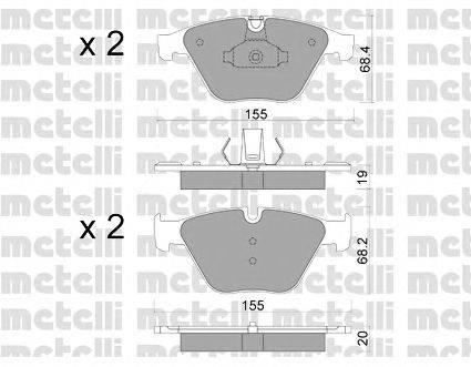 Комплект тормозных колодок, дисковый тормоз METELLI 2209180