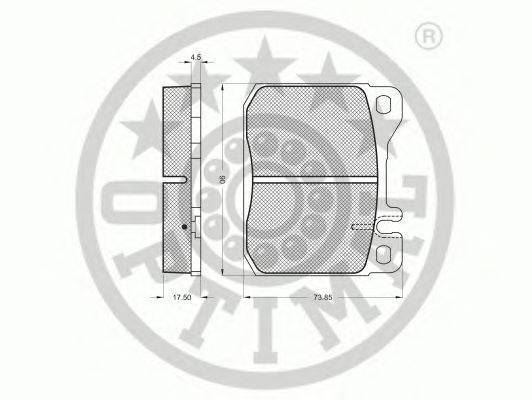 Комплект тормозных колодок, дисковый тормоз OPTIMAL 2301