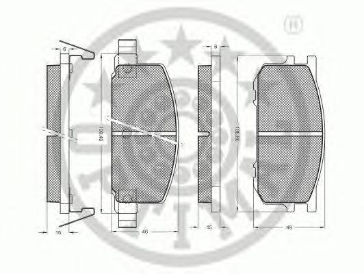 Комплект тормозных колодок, дисковый тормоз OPTIMAL 9216