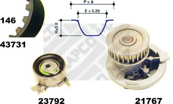 Водяной насос + комплект зубчатого ремня MAPCO 41731/1