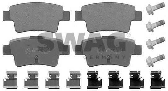 Комплект тормозных колодок, дисковый тормоз SWAG 23349