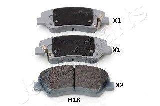 Комплект тормозных колодок, дисковый тормоз JAPANPARTS PA-H18AF
