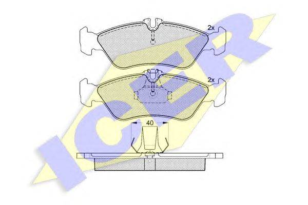 Комплект тормозных колодок, дисковый тормоз ICER 141103-046