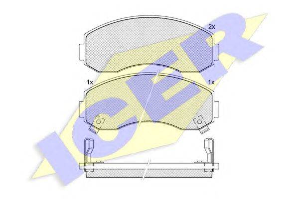 Комплект тормозных колодок, дисковый тормоз ICER 141224