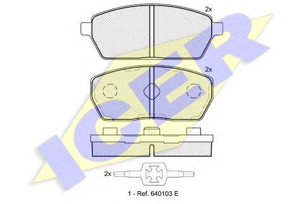 Комплект тормозных колодок, дисковый тормоз ICER 141251
