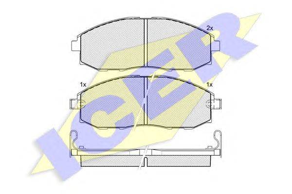 Комплект тормозных колодок, дисковый тормоз ICER 23537