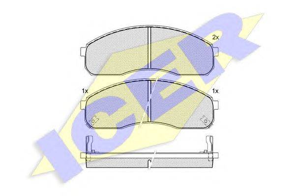 Комплект тормозных колодок, дисковый тормоз ICER 25229