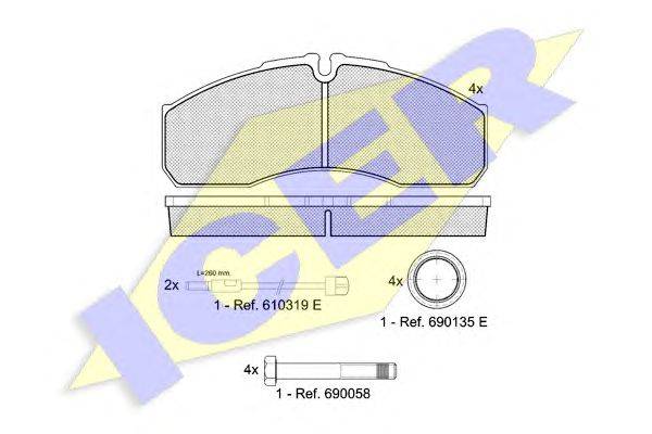 Комплект тормозных колодок, дисковый тормоз REMSA 265112
