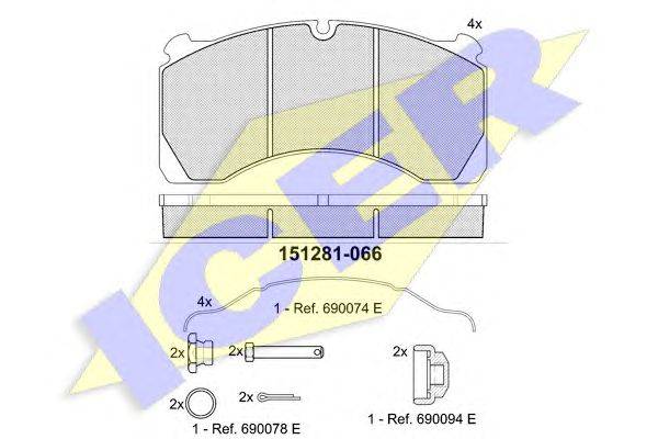 Комплект тормозных колодок, дисковый тормоз REMSA 284700