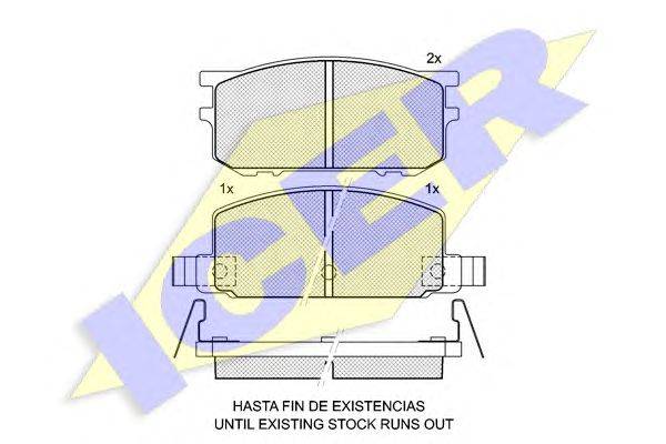 Комплект тормозных колодок, дисковый тормоз ICER 20768