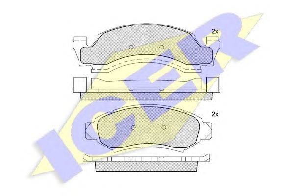 Комплект тормозных колодок, дисковый тормоз ICER 181400