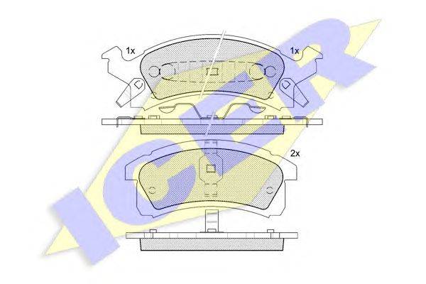 Комплект тормозных колодок, дисковый тормоз ICER 24712