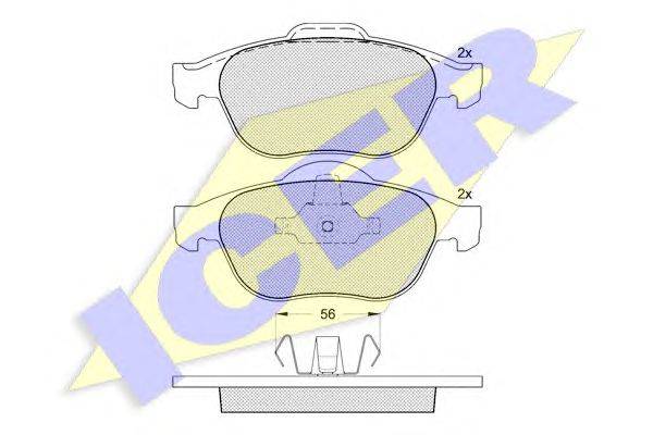 Комплект тормозных колодок, дисковый тормоз ICER 181533