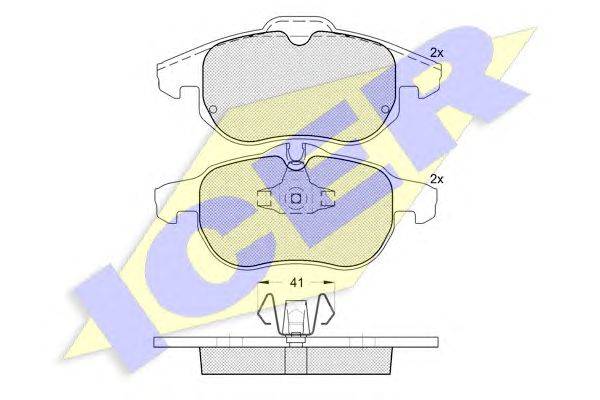 Комплект тормозных колодок, дисковый тормоз ICER 23402