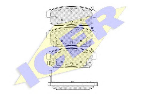 Комплект тормозных колодок, дисковый тормоз ICER 181667