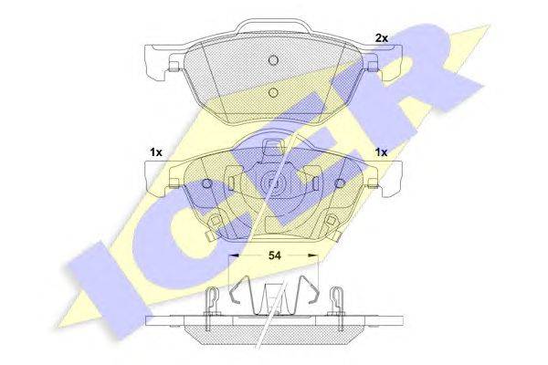 Комплект тормозных колодок, дисковый тормоз ICER 23721