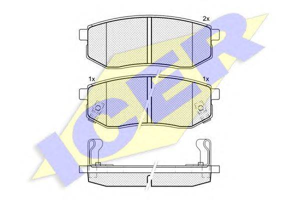 Комплект тормозных колодок, дисковый тормоз ICER 23610