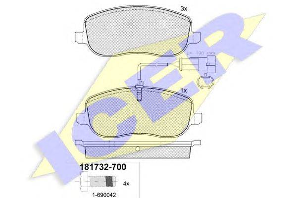 Комплект тормозных колодок, дисковый тормоз FIRST LINE 3593