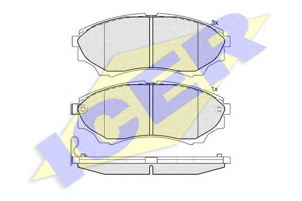 Комплект тормозных колодок, дисковый тормоз ICER 181822