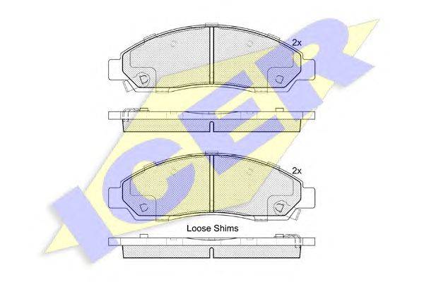 Комплект тормозных колодок, дисковый тормоз ICER 24594