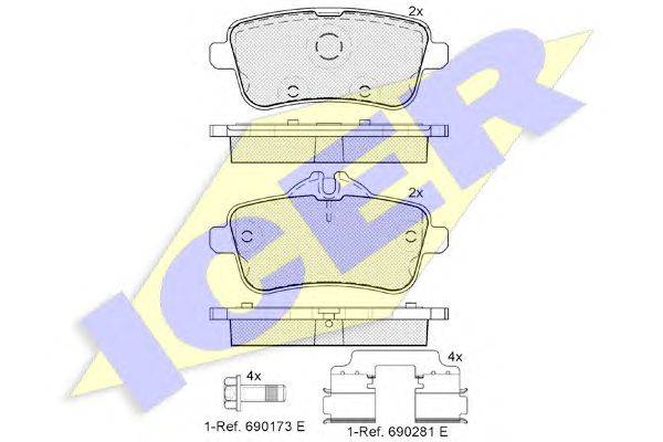 Комплект тормозных колодок, дисковый тормоз ICER 25216