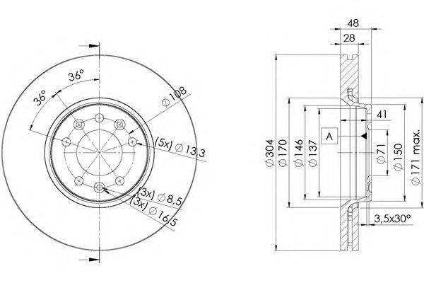 Тормозной диск LUCAS ELECTRICAL DF4849S