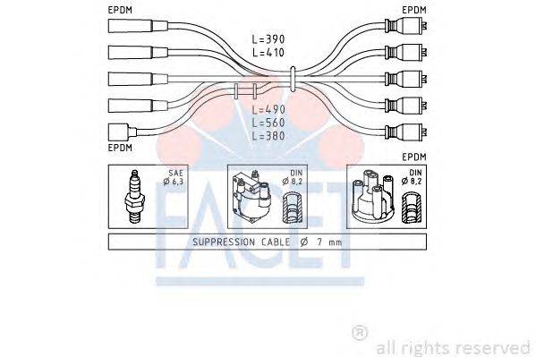 Комплект проводов зажигания FACET 4.8429