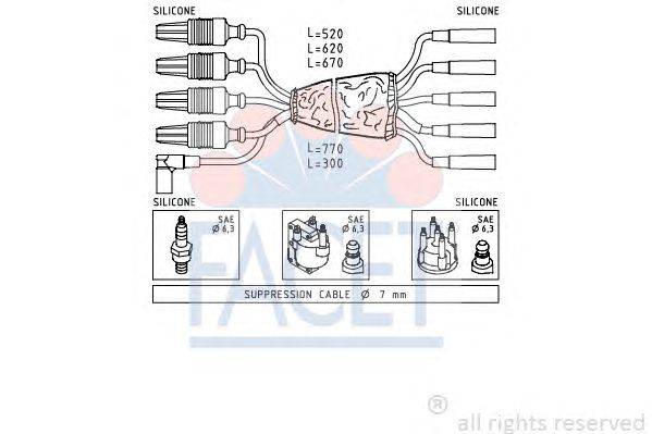 Комплект проводов зажигания FACET 48499