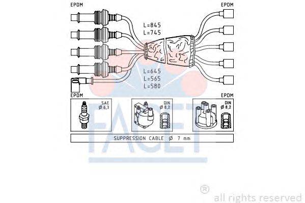 Комплект проводов зажигания FACET 48846