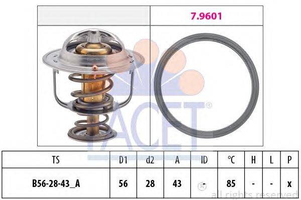 Термостат, охлаждающая жидкость FACET 7.8650