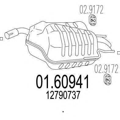 Глушитель выхлопных газов конечный MTS 01.60941
