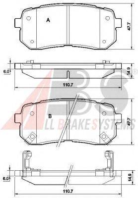 Комплект тормозных колодок, дисковый тормоз A.B.S. 37619 OE