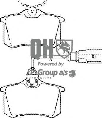 Комплект тормозных колодок, дисковый тормоз JP GROUP BP1280
