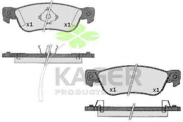 Комплект тормозных колодок, дисковый тормоз KAGER 35-0603