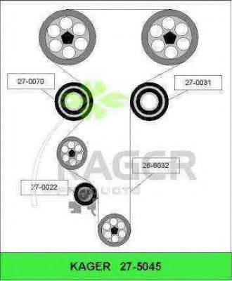Комплект ремня ГРМ KAGER 27-5045