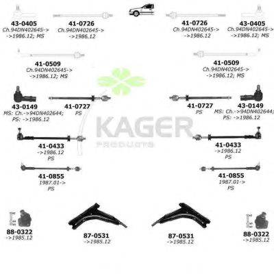 Подвеска колеса KAGER 800850