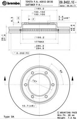 Тормозной диск BRECO BS 8934