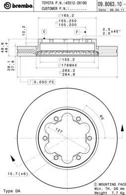 Тормозной диск BRECO BS8948