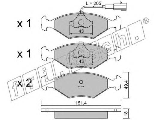 Комплект тормозных колодок, дисковый тормоз fri.tech. 059.4